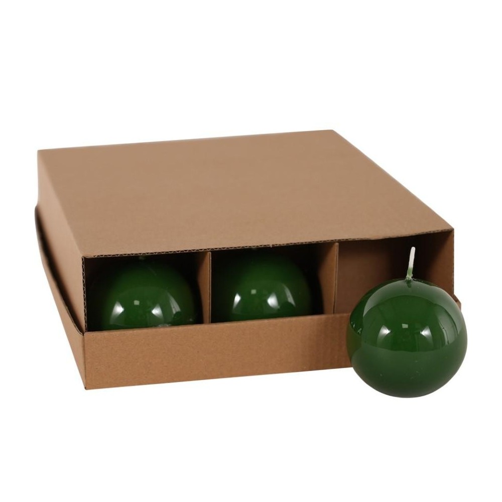 CANDELA SFERA SMALTATA MM.60 VERDE SCURO